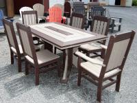 Rectangle Dining Table and Classic Chairs in Weather Wood and Milwaukee Brown Poly Lumber