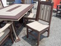 Classic Dining Chair without Arms in Weather Wood and Milwaukee Brown Poly Lumber